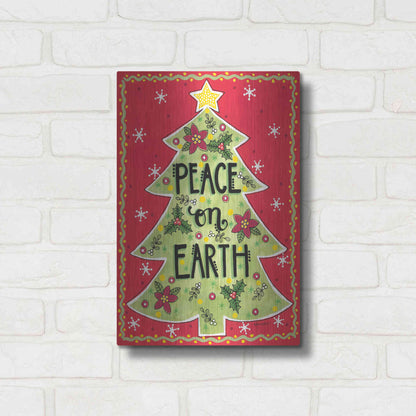 Luxe Metal Art 'Peace on Earth Tree' by Annie LaPoint, Metal Wall Art,12x16