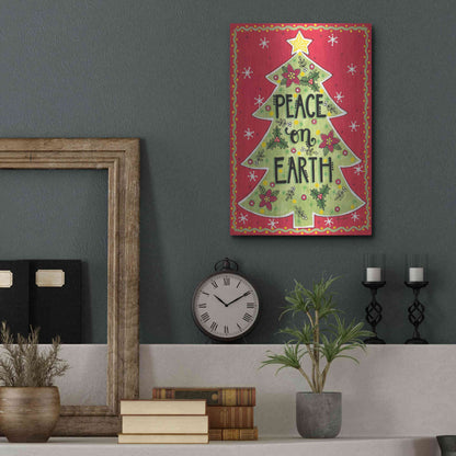 Luxe Metal Art 'Peace on Earth Tree' by Annie LaPoint, Metal Wall Art,12x16