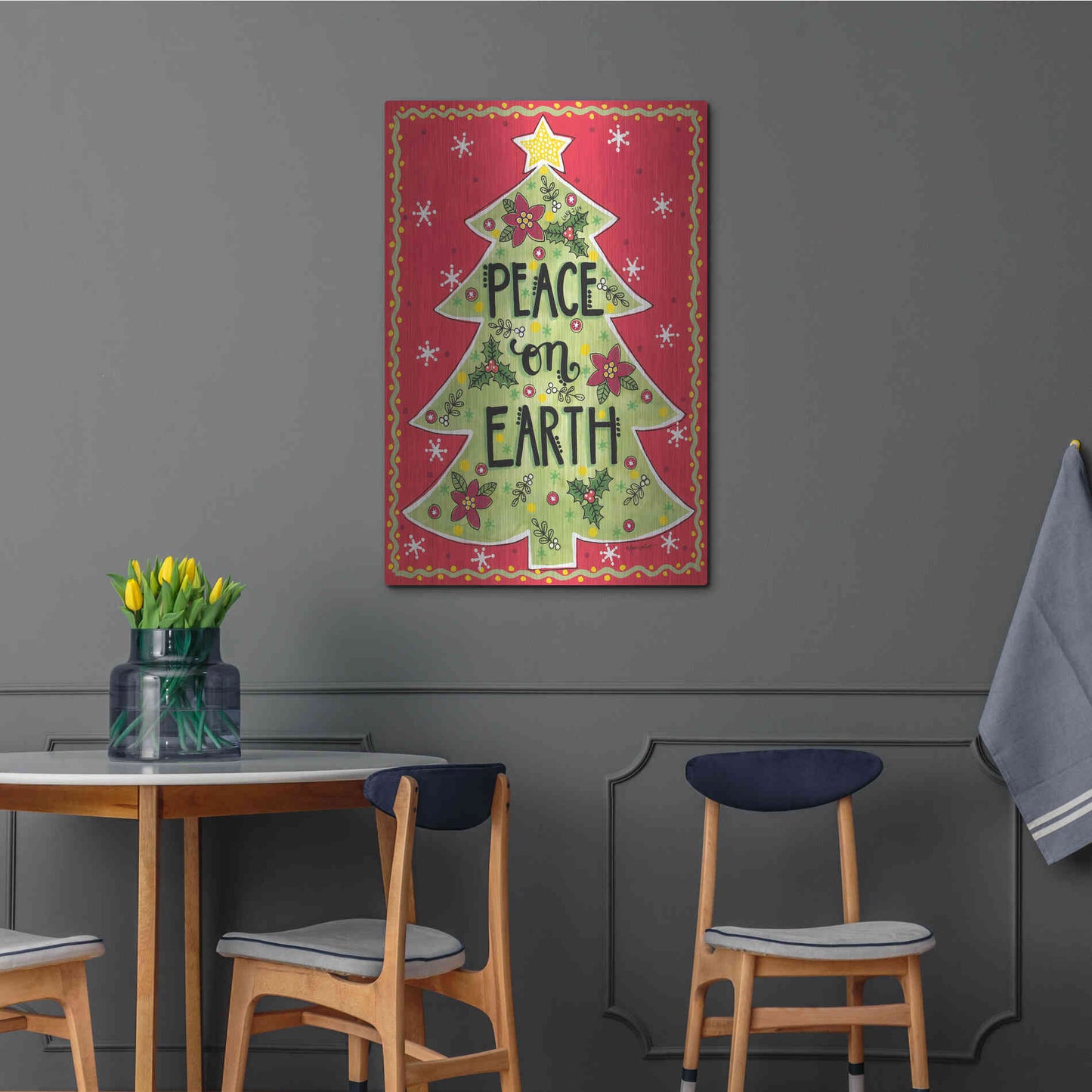 Luxe Metal Art 'Peace on Earth Tree' by Annie LaPoint, Metal Wall Art,24x36