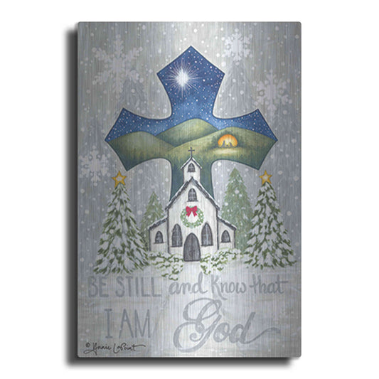 Luxe Metal Art 'Christmas Cross' by Annie LaPoint, Metal Wall Art