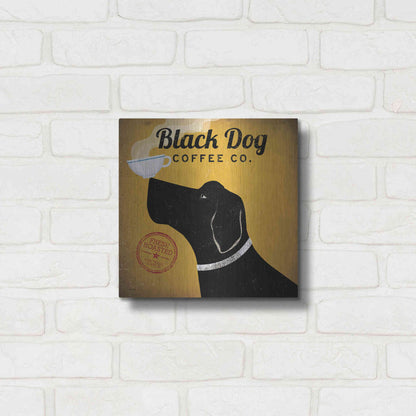 Luxe Metal Art 'Black Dog Coffee Co' by Ryan Fowler, Metal Wall Art,12x12