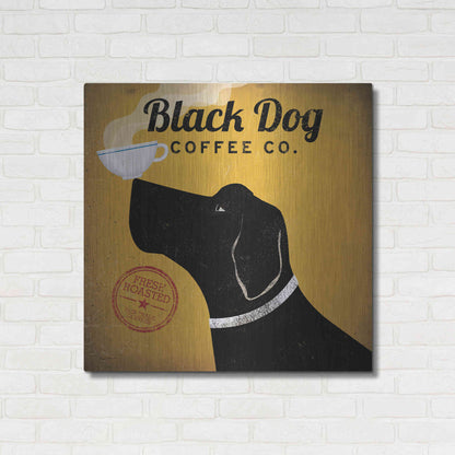 Luxe Metal Art 'Black Dog Coffee Co' by Ryan Fowler, Metal Wall Art,36x36