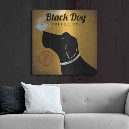 Luxe Metal Art 'Black Dog Coffee Co' by Ryan Fowler, Metal Wall Art,36x36