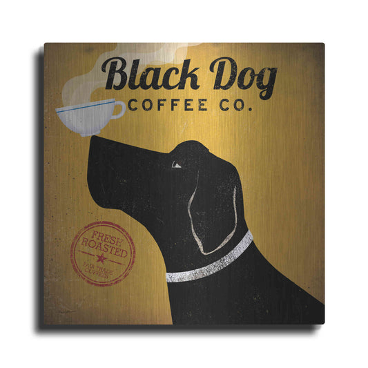 Luxe Metal Art 'Black Dog Coffee Co' by Ryan Fowler, Metal Wall Art