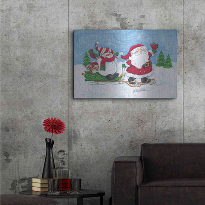 Luxe Metal Art 'Getting the Christmas Tree' by Diane Kater, Metal Wall Art,36x24