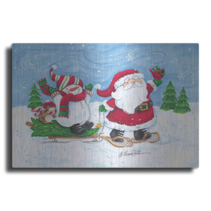 Luxe Metal Art 'Getting the Christmas Tree' by Diane Kater, Metal Wall Art