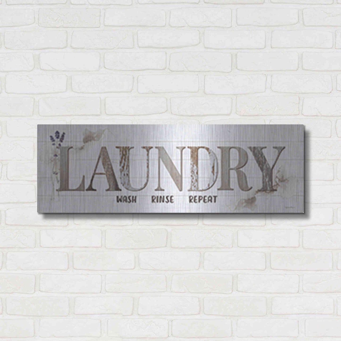 Luxe Metal Art 'Laundry' by Susie Boyer, Metal Wall Art,36x12