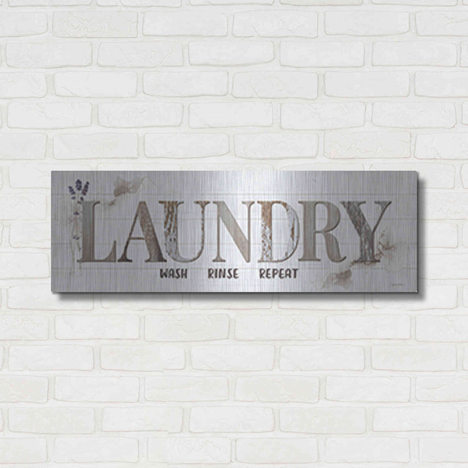 Luxe Metal Art 'Laundry' by Susie Boyer, Metal Wall Art,36x12