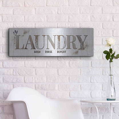 Luxe Metal Art 'Laundry' by Susie Boyer, Metal Wall Art,36x12