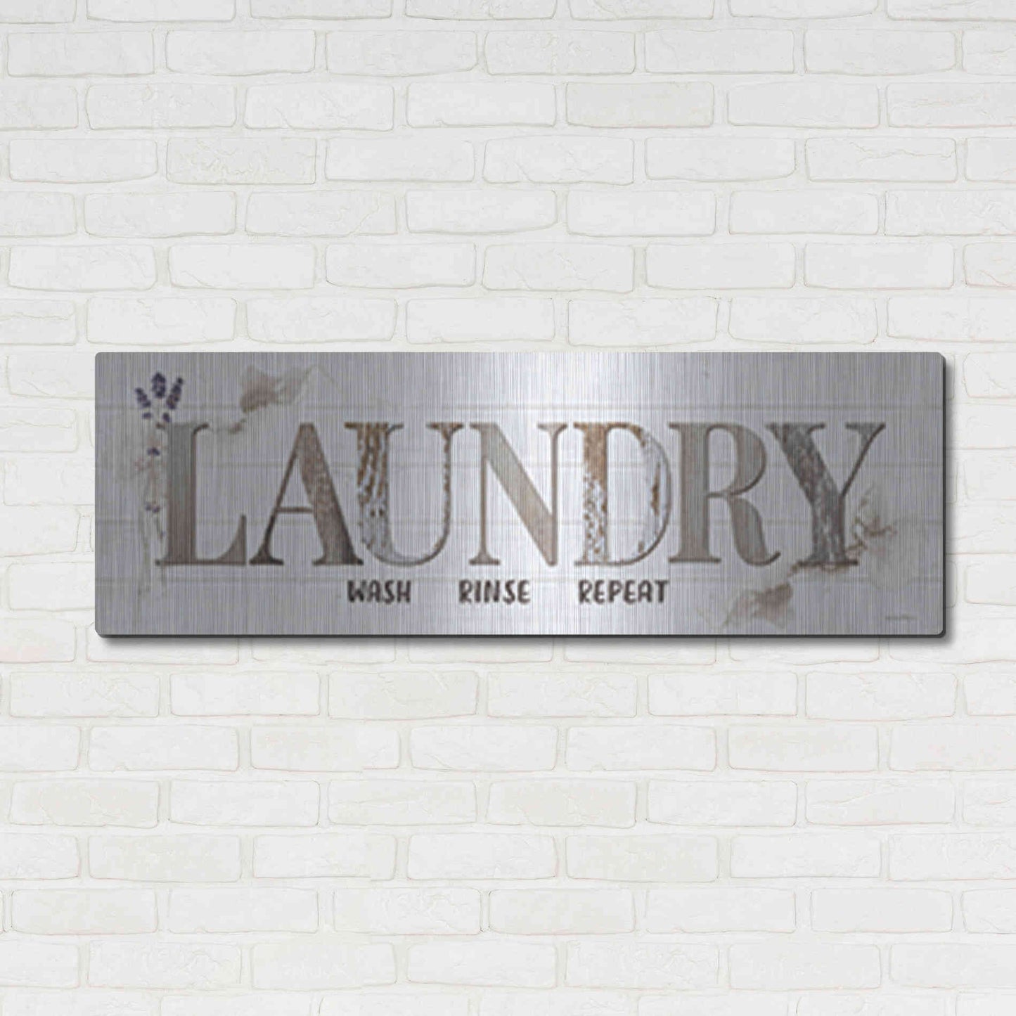 Luxe Metal Art 'Laundry' by Susie Boyer, Metal Wall Art,48x16