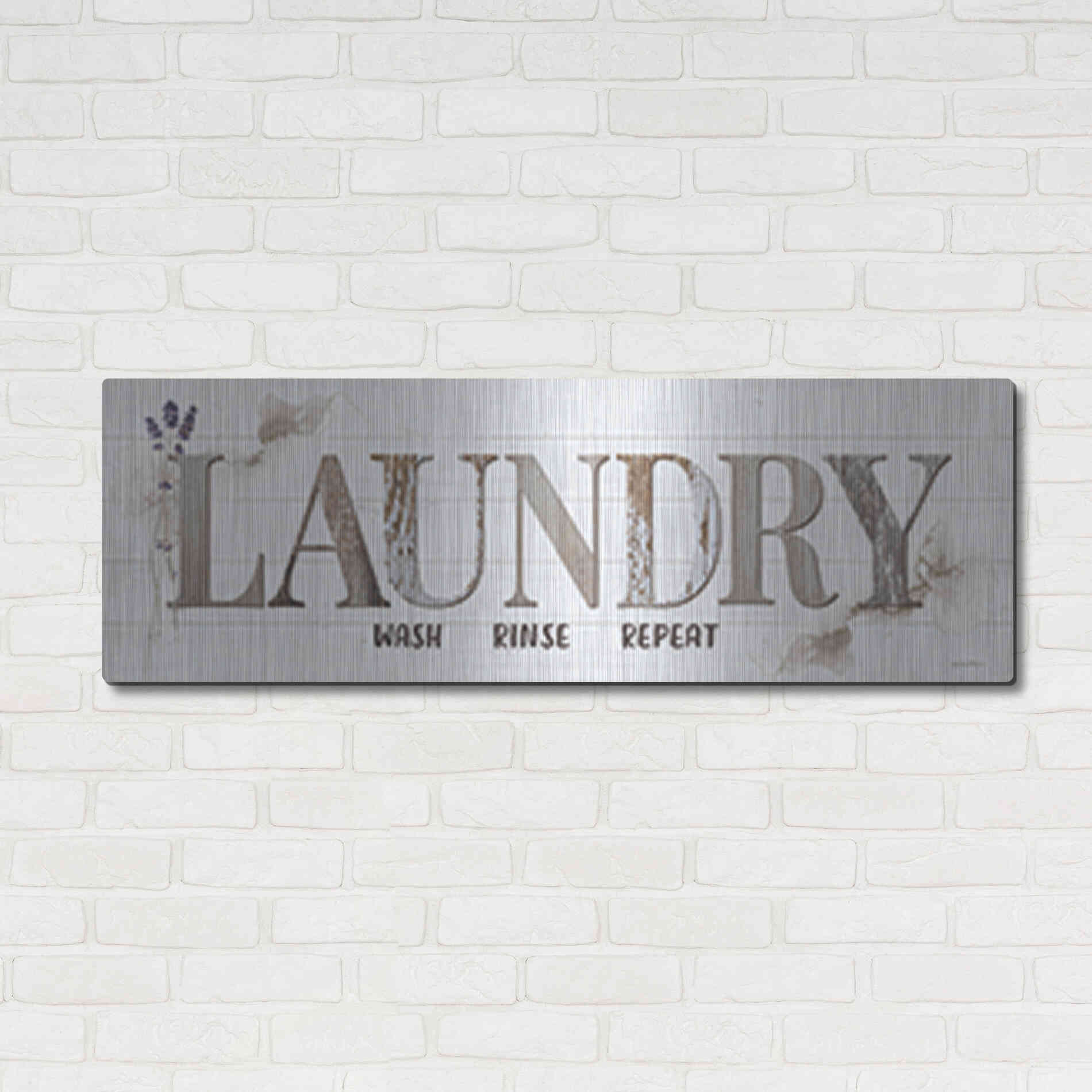 Luxe Metal Art 'Laundry' by Susie Boyer, Metal Wall Art,48x16