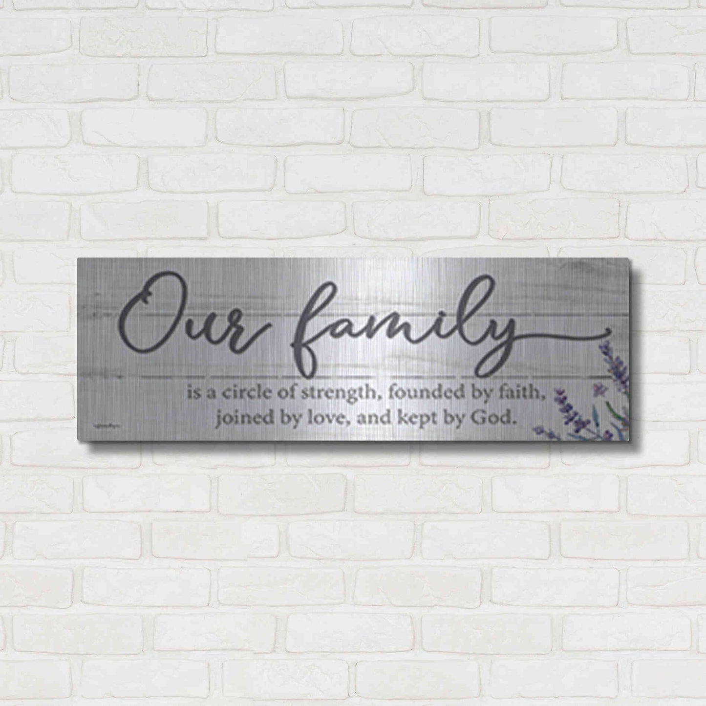 Luxe Metal Art 'Our Family' by Susie Boyer, Metal Wall Art,36x12