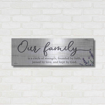 Luxe Metal Art 'Our Family' by Susie Boyer, Metal Wall Art,36x12