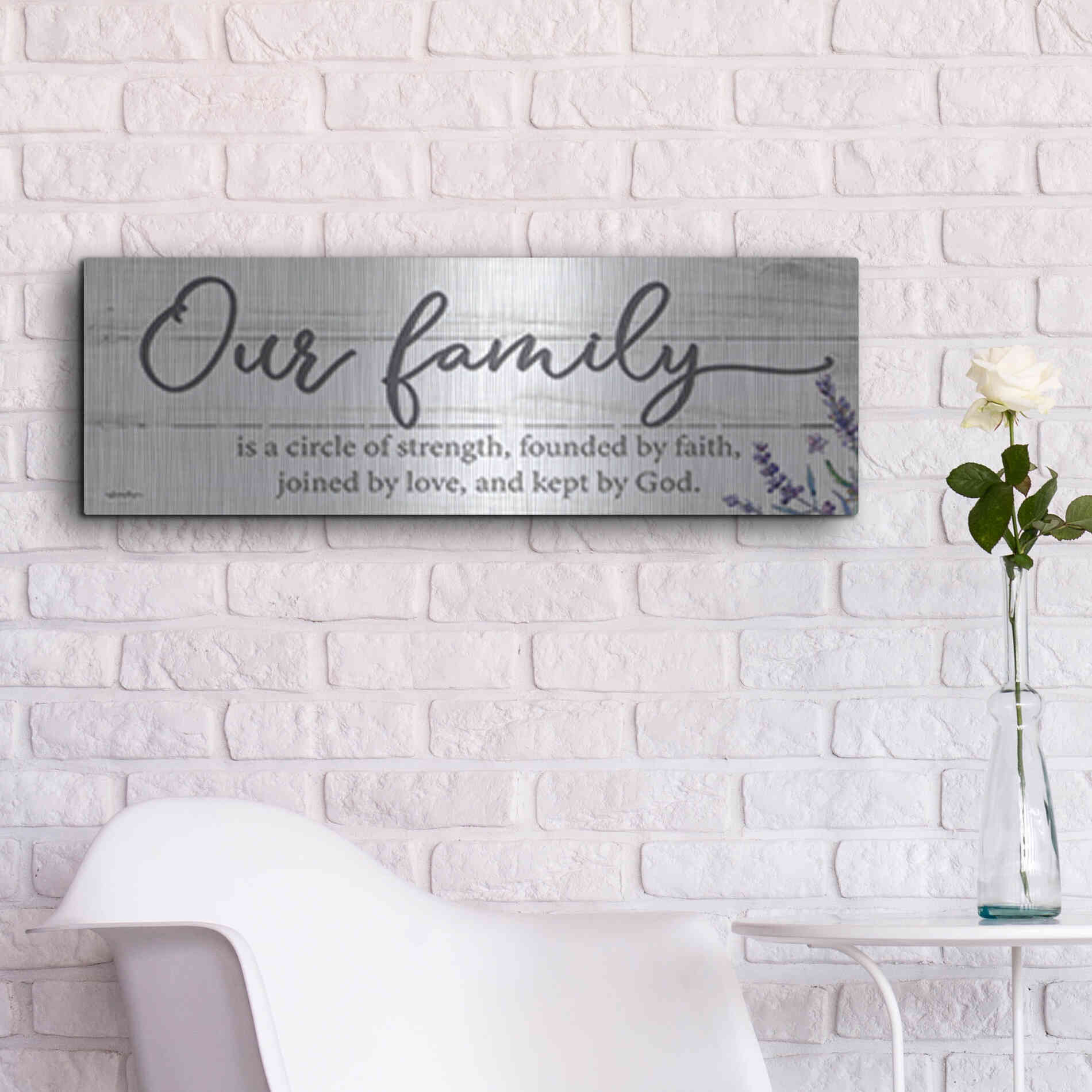 Luxe Metal Art 'Our Family' by Susie Boyer, Metal Wall Art,36x12