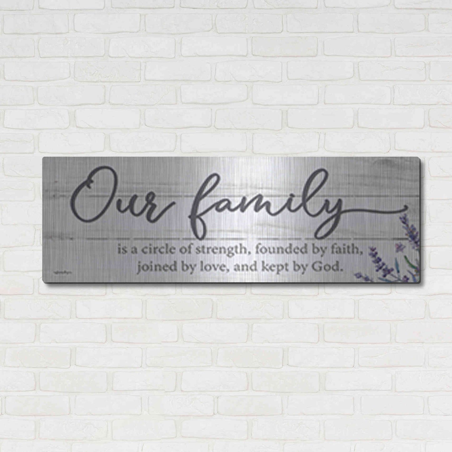 Luxe Metal Art 'Our Family' by Susie Boyer, Metal Wall Art,48x16