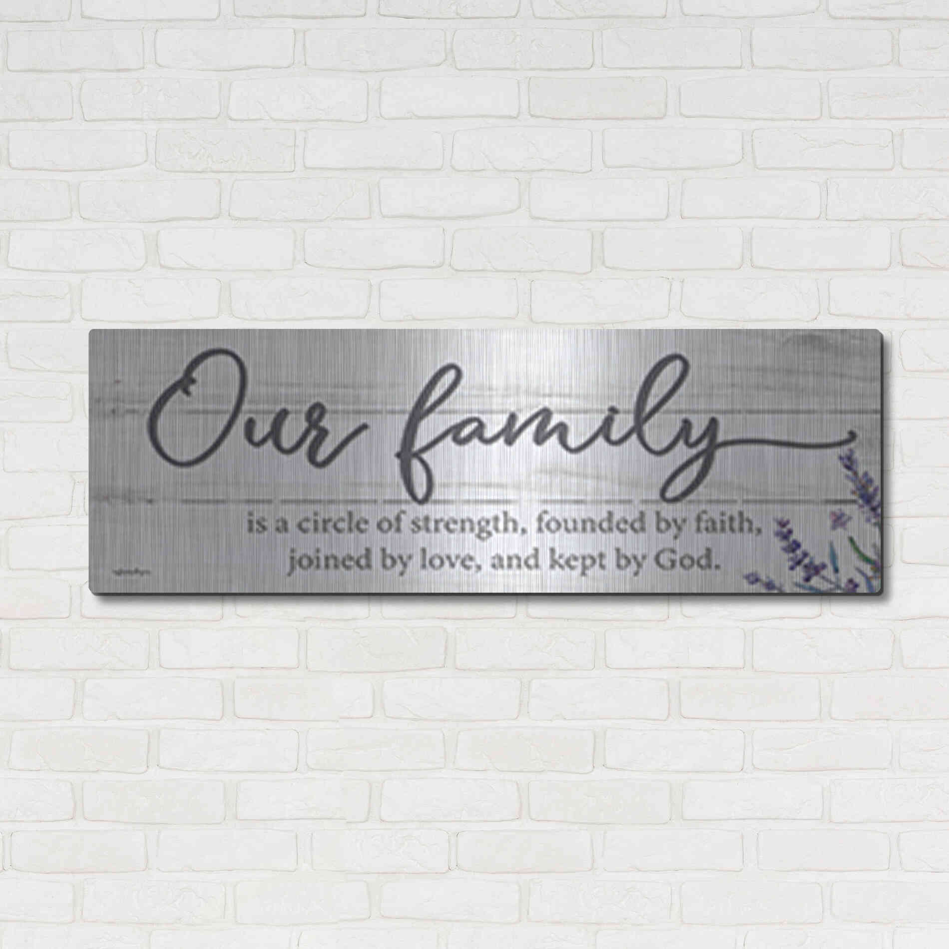 Luxe Metal Art 'Our Family' by Susie Boyer, Metal Wall Art,48x16