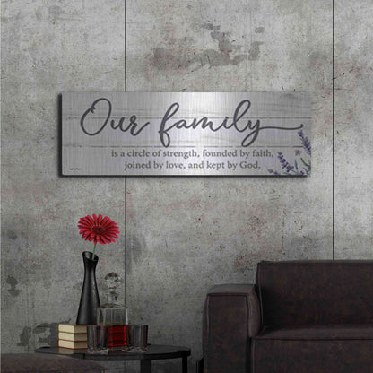 Luxe Metal Art 'Our Family' by Susie Boyer, Metal Wall Art,48x16