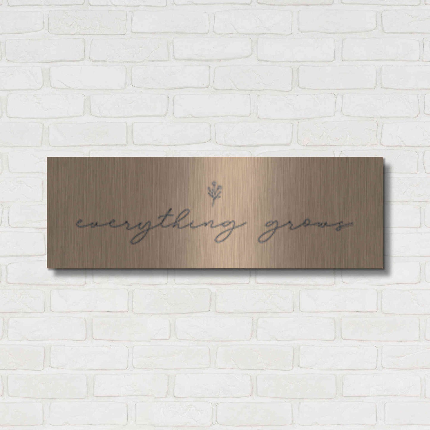 Luxe Metal Art 'Everything Grows' by Lady Louise Designs, Metal Wall Art,36x12