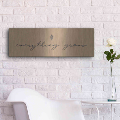 Luxe Metal Art 'Everything Grows' by Lady Louise Designs, Metal Wall Art,36x12