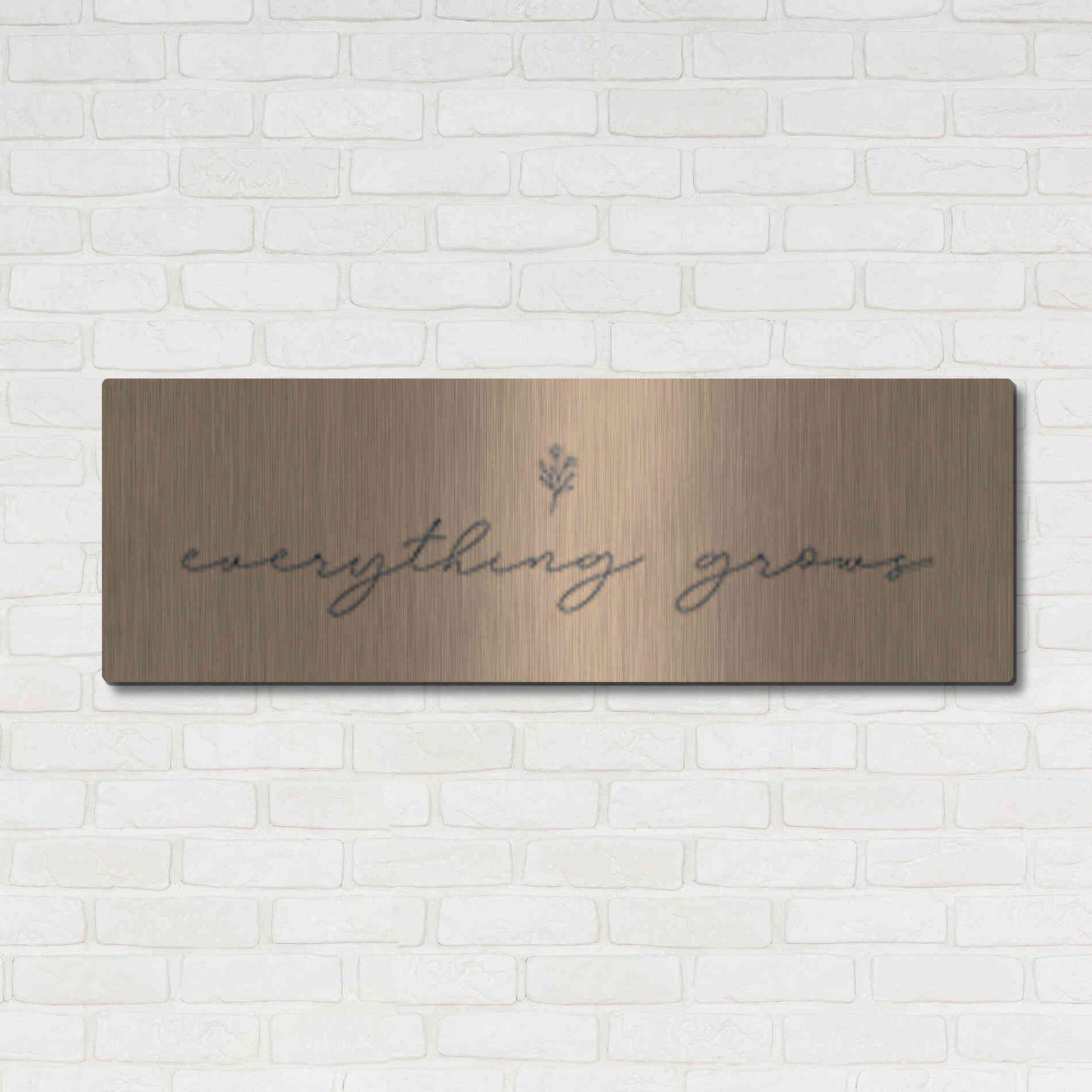 Luxe Metal Art 'Everything Grows' by Lady Louise Designs, Metal Wall Art,48x16