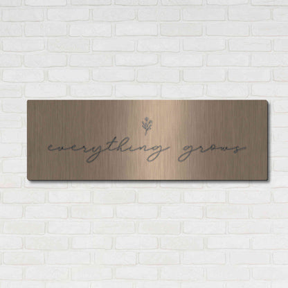 Luxe Metal Art 'Everything Grows' by Lady Louise Designs, Metal Wall Art,48x16