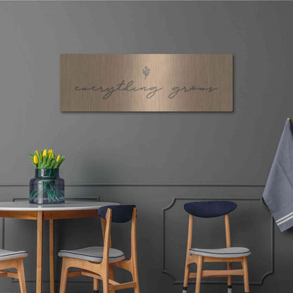 Luxe Metal Art 'Everything Grows' by Lady Louise Designs, Metal Wall Art,48x16