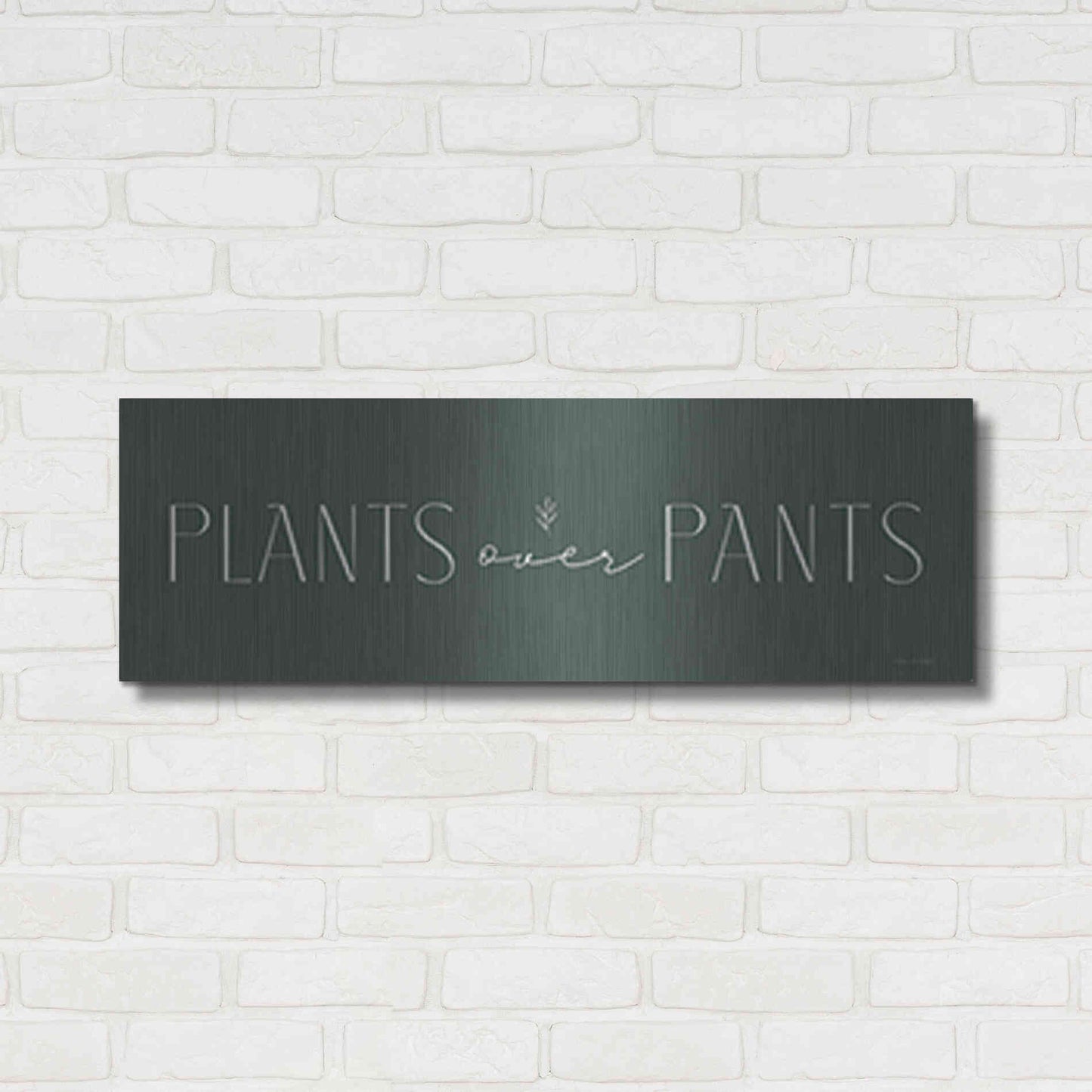 Luxe Metal Art 'Plants Over Pants' by Lady Louise Designs, Metal Wall Art,36x12