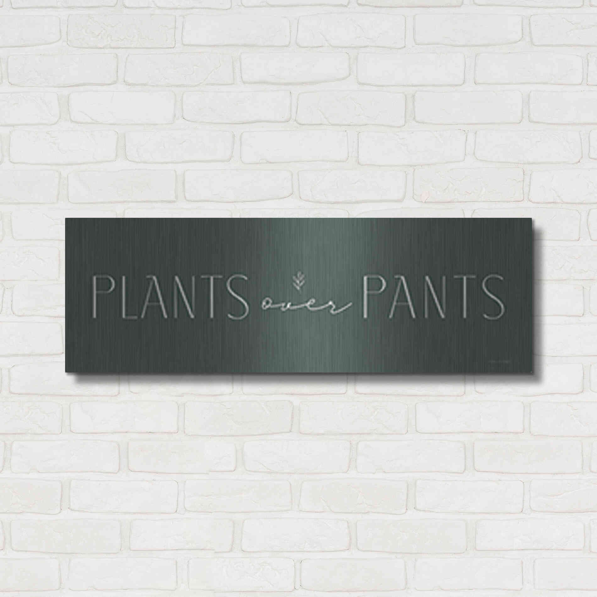 Luxe Metal Art 'Plants Over Pants' by Lady Louise Designs, Metal Wall Art,36x12