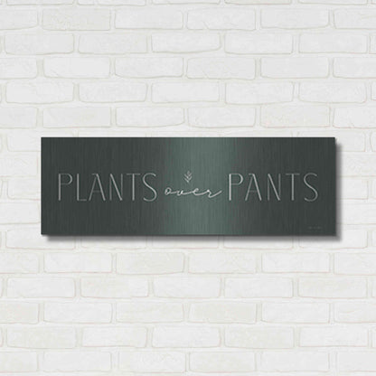 Luxe Metal Art 'Plants Over Pants' by Lady Louise Designs, Metal Wall Art,36x12