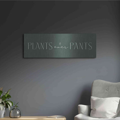 Luxe Metal Art 'Plants Over Pants' by Lady Louise Designs, Metal Wall Art,36x12