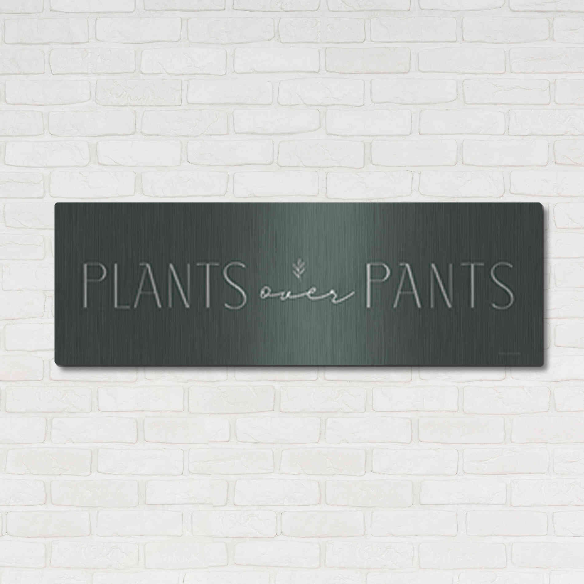 Luxe Metal Art 'Plants Over Pants' by Lady Louise Designs, Metal Wall Art,48x16