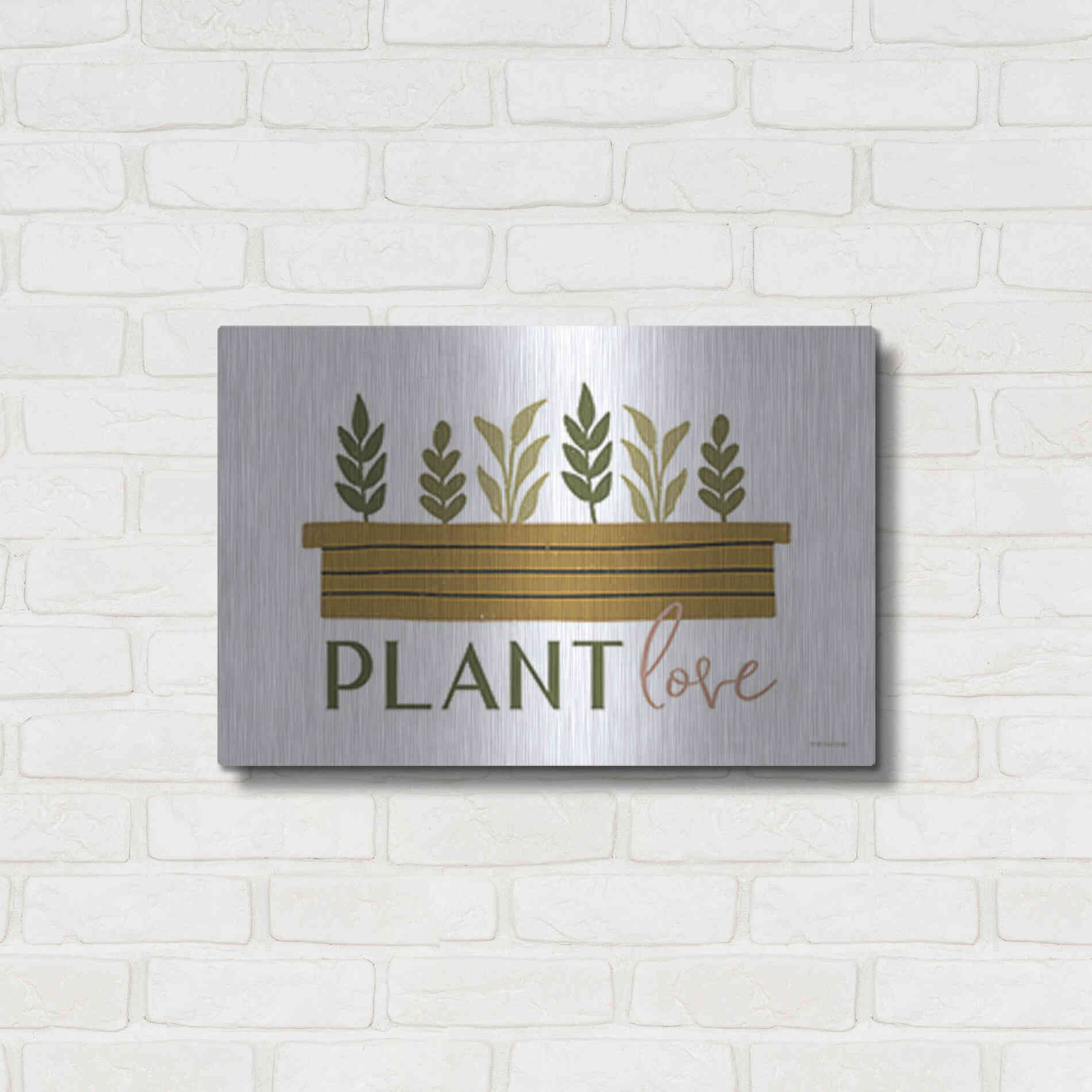 Luxe Metal Art 'Plant Love' by Lady Louise Designs, Metal Wall Art,24x16