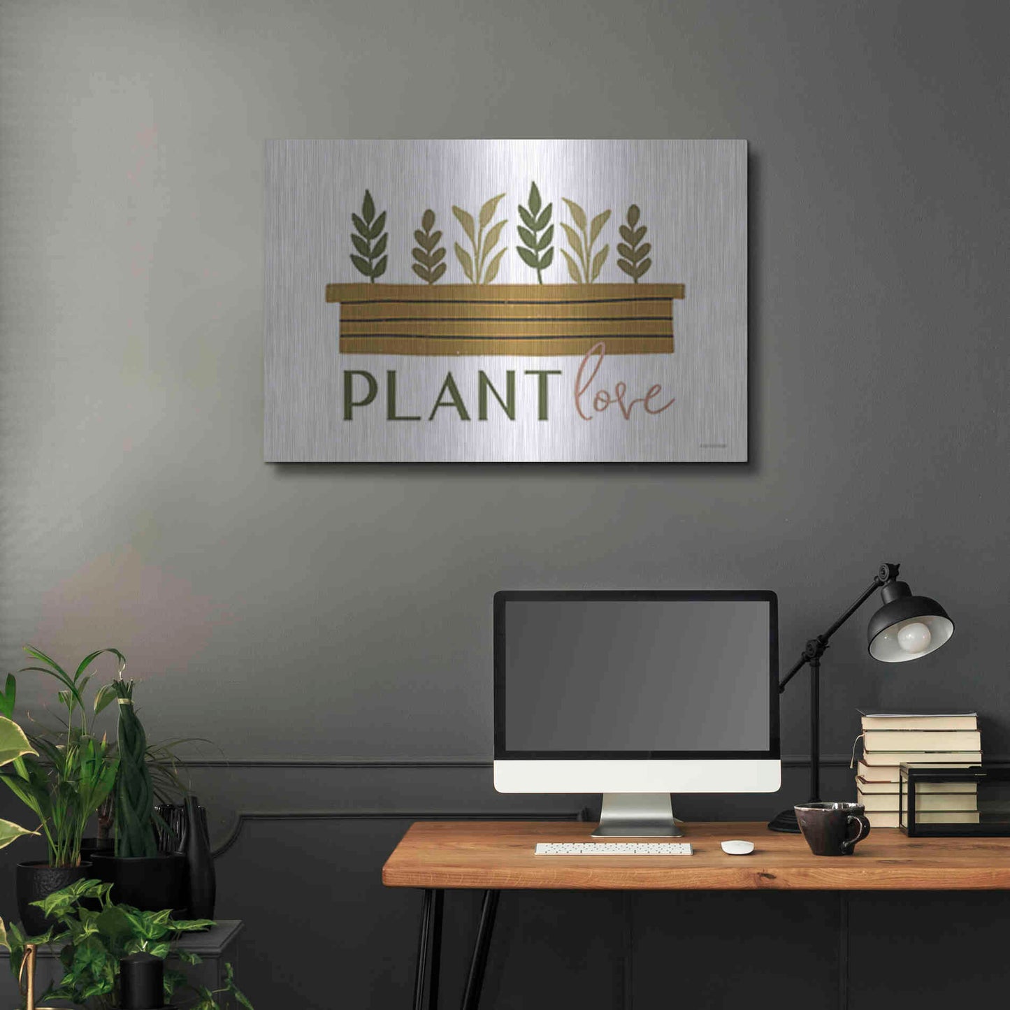 Luxe Metal Art 'Plant Love' by Lady Louise Designs, Metal Wall Art,36x24