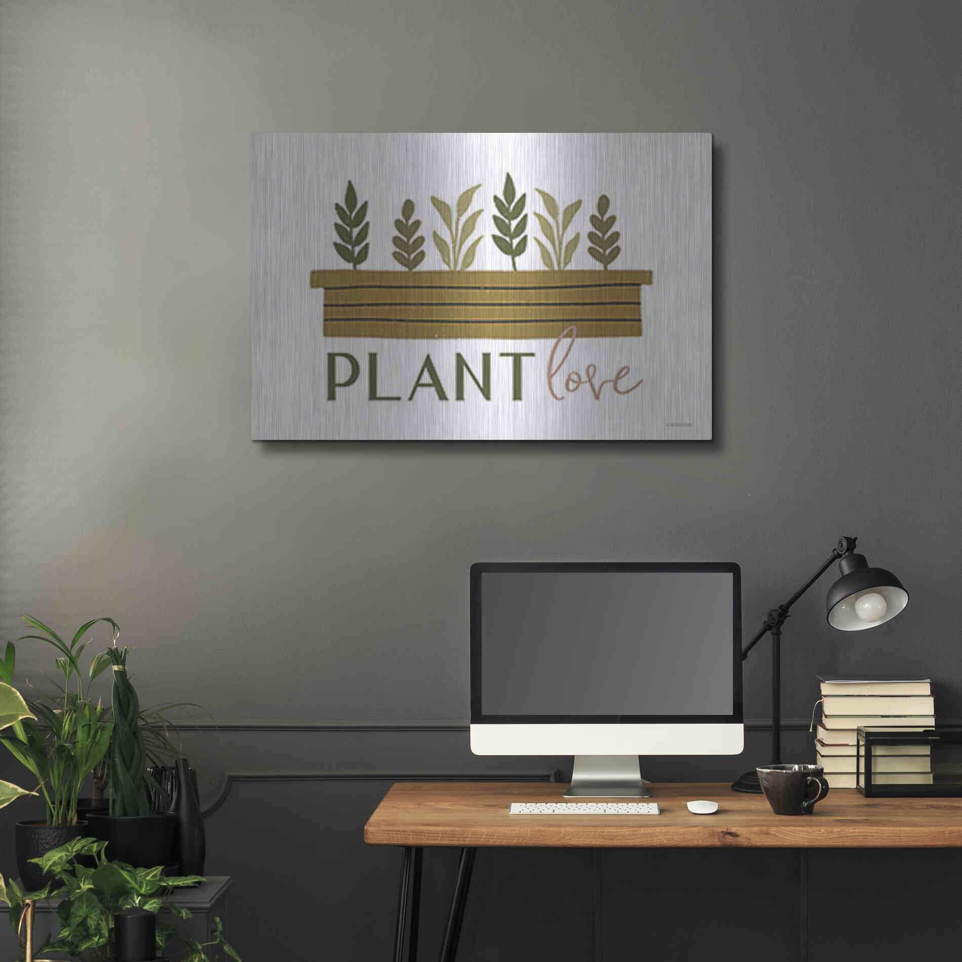 Luxe Metal Art 'Plant Love' by Lady Louise Designs, Metal Wall Art,36x24