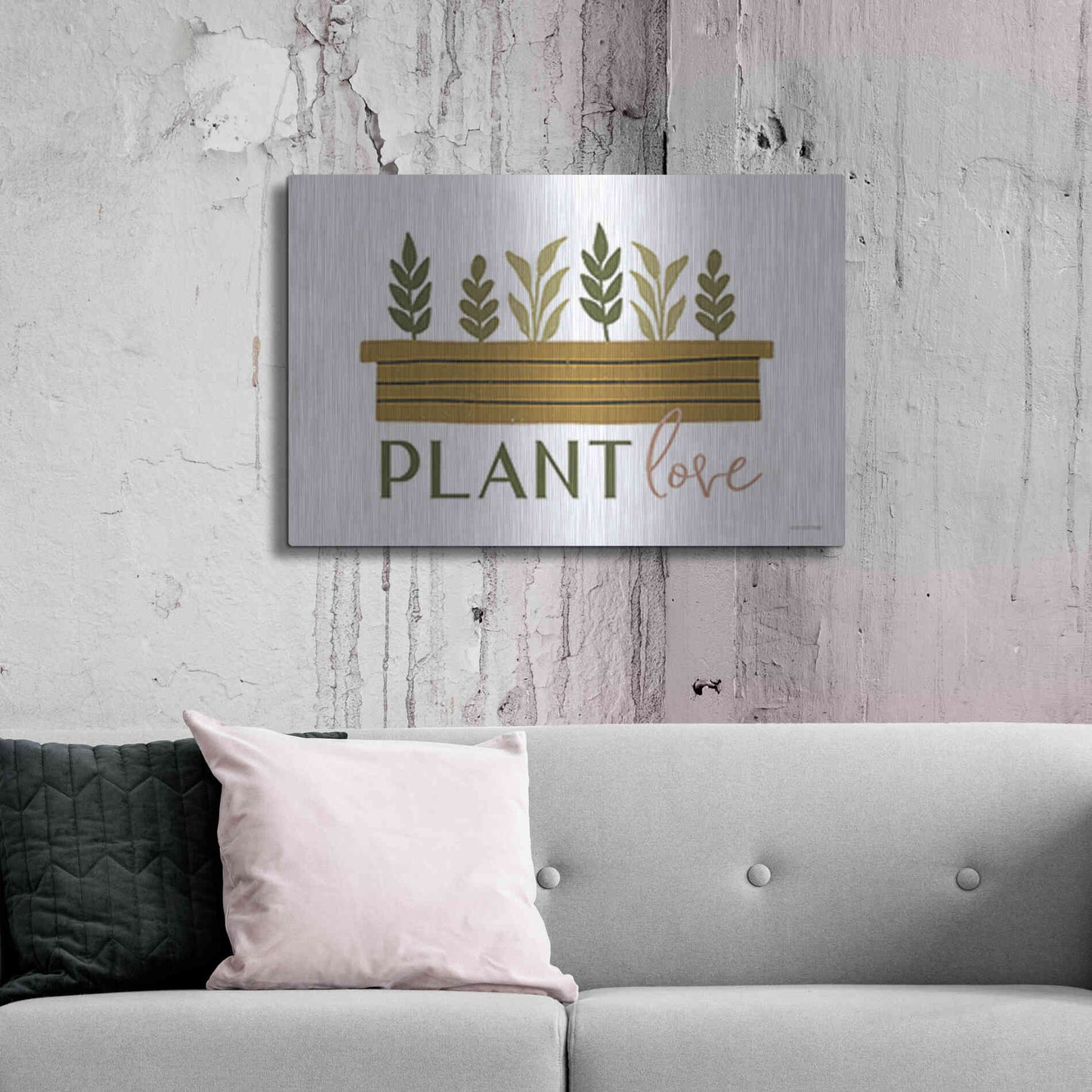 Luxe Metal Art 'Plant Love' by Lady Louise Designs, Metal Wall Art,36x24