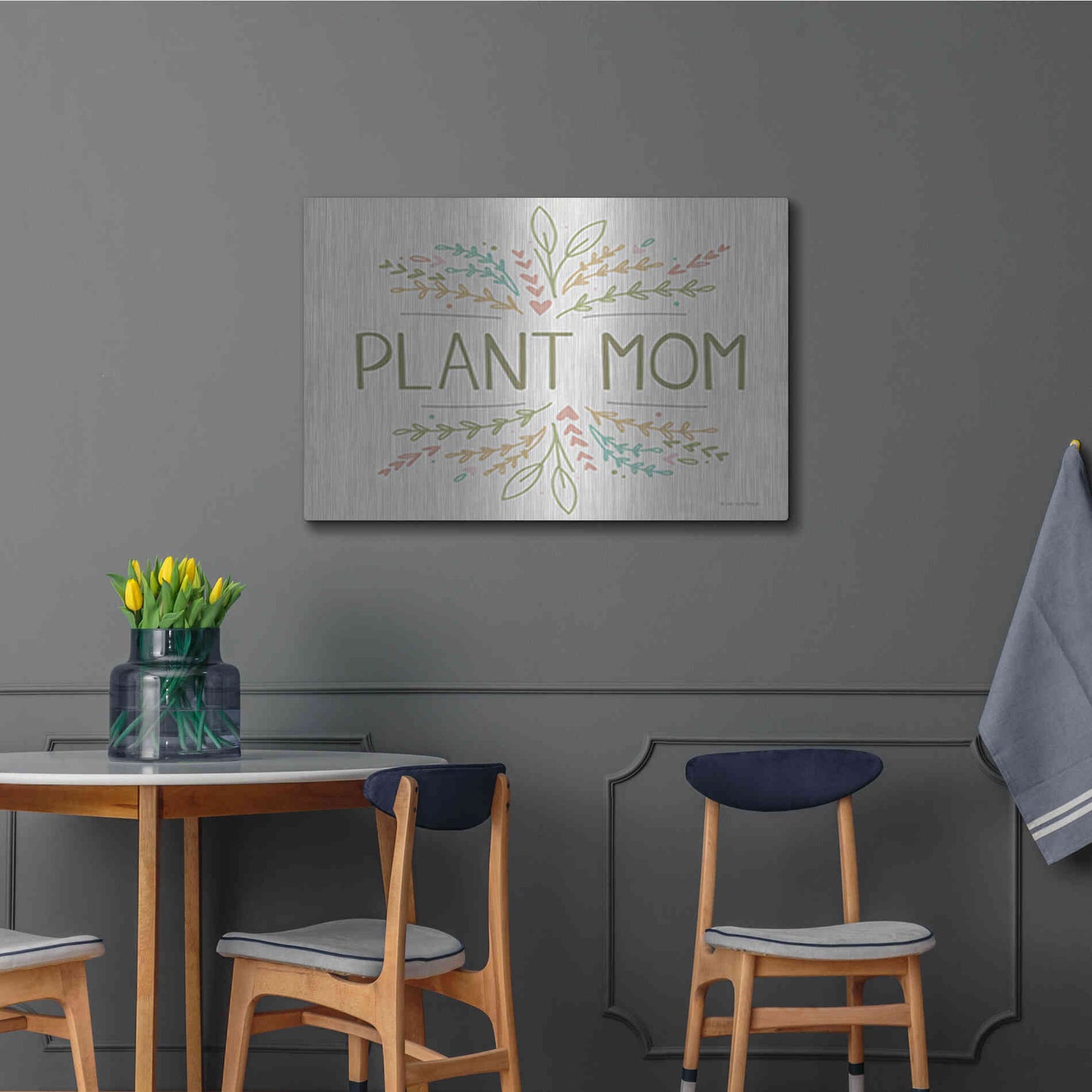 Luxe Metal Art 'Plant Mom' by Lady Louise Designs, Metal Wall Art,36x24