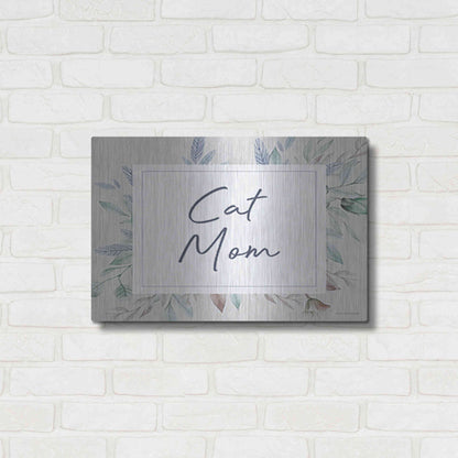 Luxe Metal Art 'Cat Mom' by Lady Louise Designs, Metal Wall Art,24x16