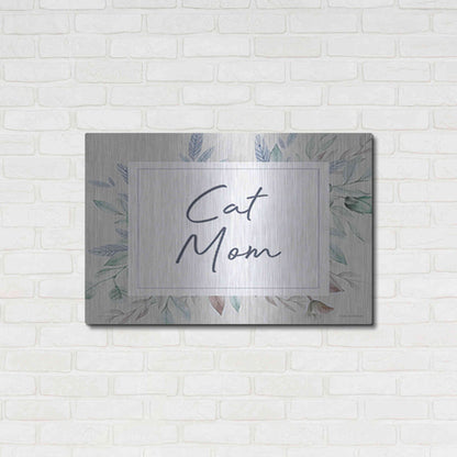 Luxe Metal Art 'Cat Mom' by Lady Louise Designs, Metal Wall Art,36x24