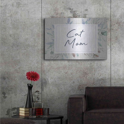 Luxe Metal Art 'Cat Mom' by Lady Louise Designs, Metal Wall Art,36x24