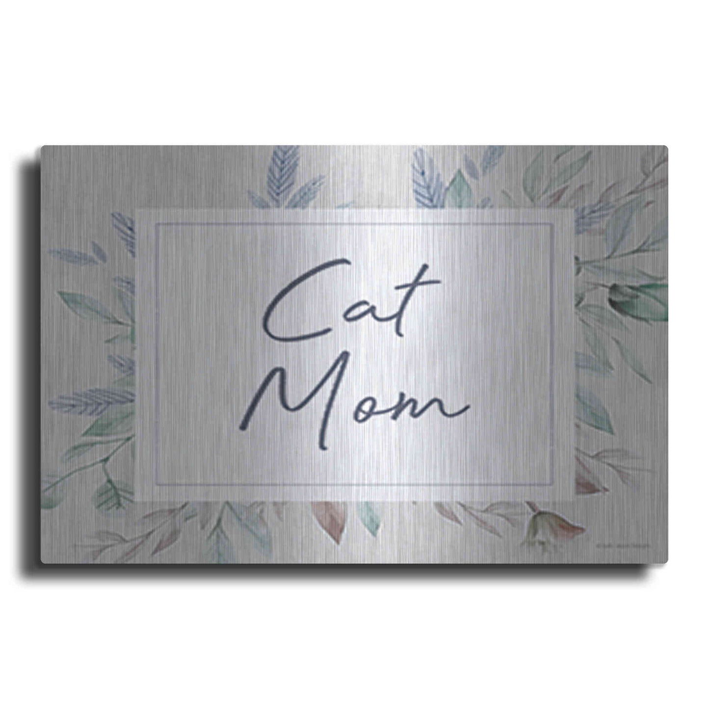 Luxe Metal Art 'Cat Mom' by Lady Louise Designs, Metal Wall Art