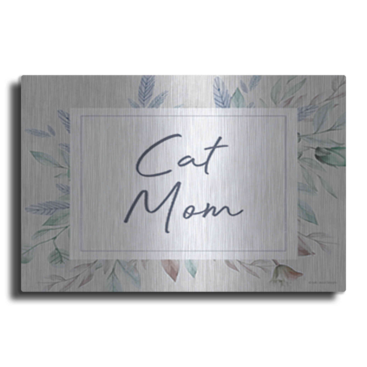 Luxe Metal Art 'Cat Mom' by Lady Louise Designs, Metal Wall Art