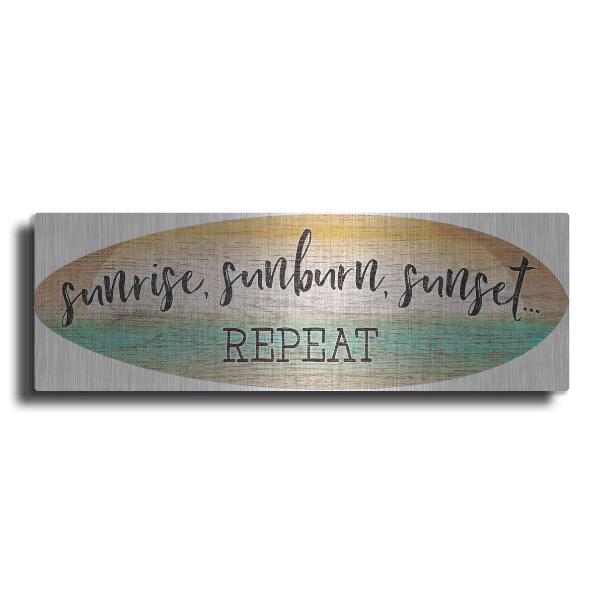 Luxe Metal Art 'Sunrise Surfboard' by Cloverfield & Co., Metal Wall Art