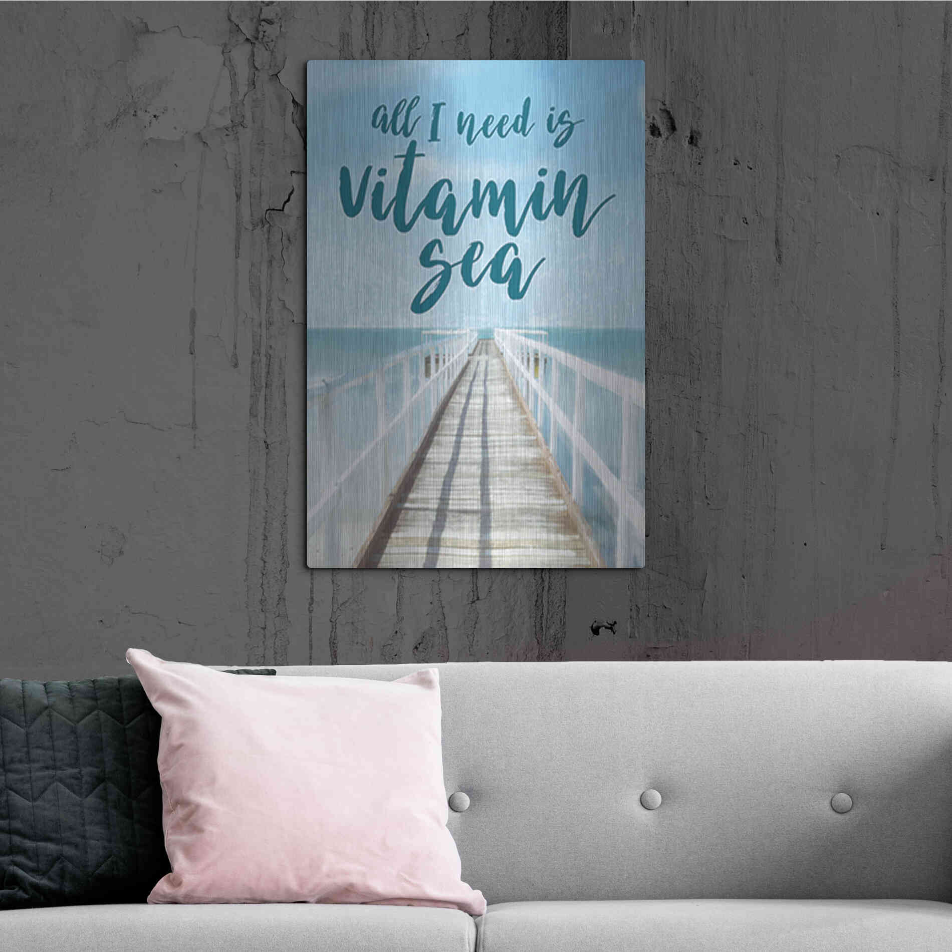 Luxe Metal Art 'Vitamin Sea' by Cloverfield & Co., Metal Wall Art,24x36