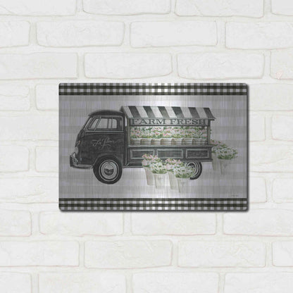 Luxe Metal Art 'Farm Fresh Flower Truck' by Cindy Jacobs, Metal Wall Art,16x12