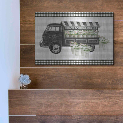 Luxe Metal Art 'Farm Fresh Flower Truck' by Cindy Jacobs, Metal Wall Art,16x12