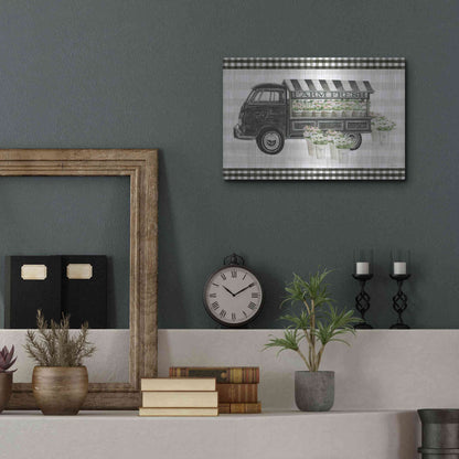 Luxe Metal Art 'Farm Fresh Flower Truck' by Cindy Jacobs, Metal Wall Art,16x12