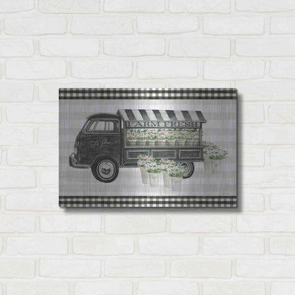 Luxe Metal Art 'Farm Fresh Flower Truck' by Cindy Jacobs, Metal Wall Art,24x16