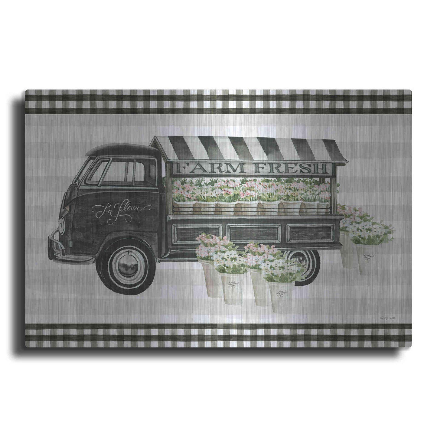 Luxe Metal Art 'Farm Fresh Flower Truck' by Cindy Jacobs, Metal Wall Art
