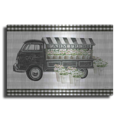 Luxe Metal Art 'Farm Fresh Flower Truck' by Cindy Jacobs, Metal Wall Art