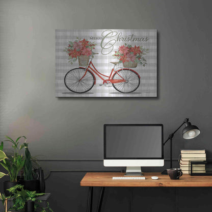 Luxe Metal Art 'Merry Christmas Bicycle I' by Cindy Jacobs, Metal Wall Art,36x24